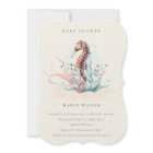 Underwater Seahorse Seaweed Baby Shower Invite