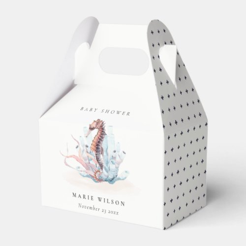 Underwater Seahorse Seaweed Coral Baby Shower Favor Boxes