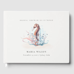 Underwater Seahorse Seaweed Coral Bridal Shower Guest Book