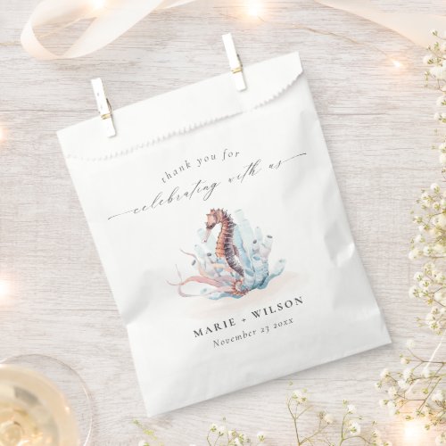 Underwater Seahorse Seaweed Coral Wedding Favor Bag