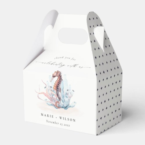 Underwater Seahorse Seaweed Coral Wedding Favor Boxes