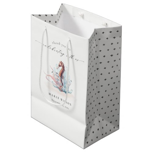 Underwater Seahorse Seaweed Coral Wedding Medium Gift Bag