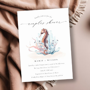 Underwater Seahorse Seaweed Couples Shower Invite