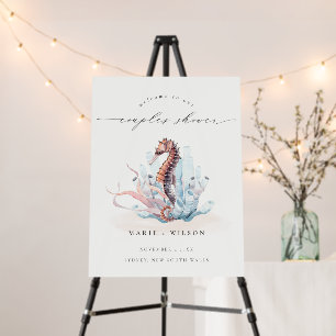 Underwater Seahorse Seaweed Couples Shower Welcome Foam Board