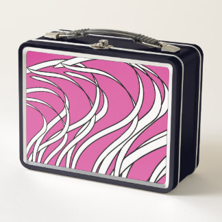 Underwater seaweed in pink metal lunch box