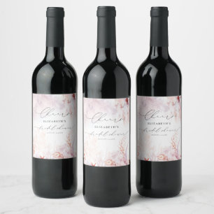 Underwater Seaweed   Seashell Bridal Shower Wine Label