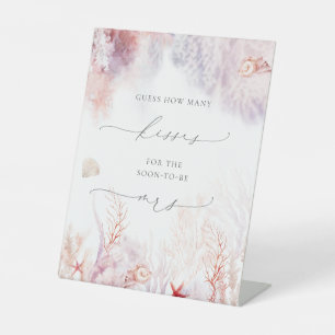 Underwater Seaweed Seashell How Many Kisses Pedestal Sign