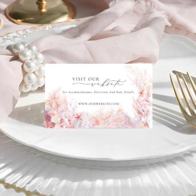 Underwater Seaweed | Seashell Wedding Website Enclosure Card (Creator Uploaded)