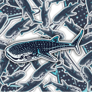 Underwater Shark Whale Sticker Die-Cut Sticker