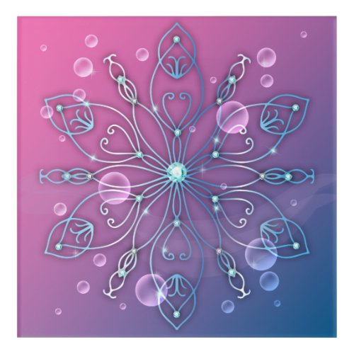 Underwater Shiny Elegant Luxurious Royal Mandala Acrylic Print