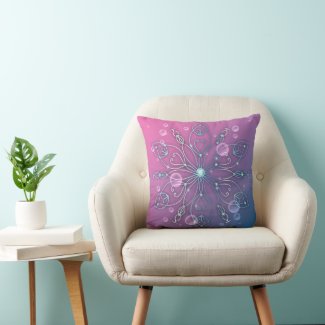 Underwater Shiny Elegant Luxurious Royal Mandala Throw Pillow