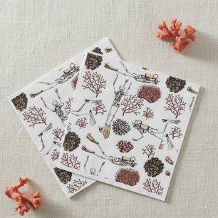 Underwater Skeleton Scuba Diving Paper Napkins