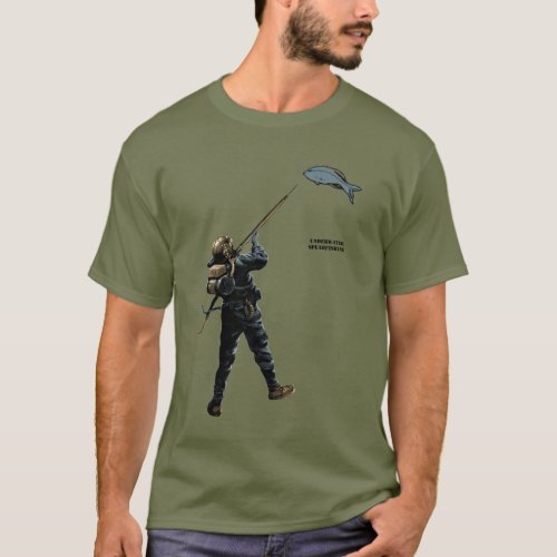 Underwater Spearfishing Diver with Diving Helmet T_Shirt
