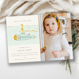 Underwater Submarine Photo Any Age Birthday Invite