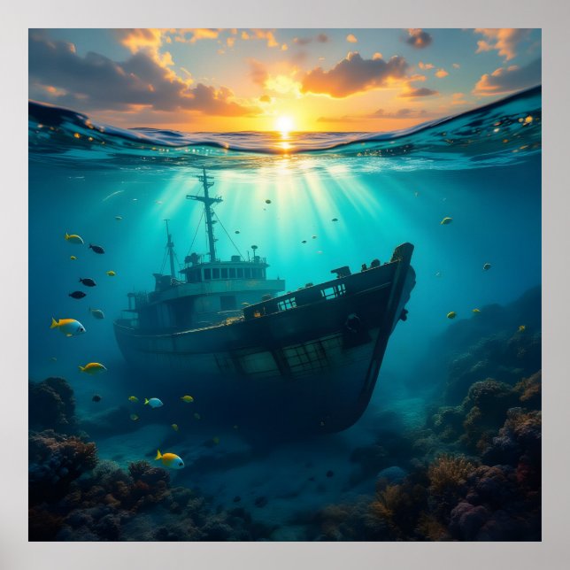 Underwater Sunset Poster (Front)