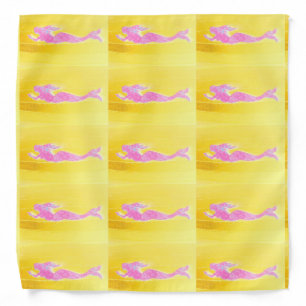 underwater swiming pink mermaids bandana