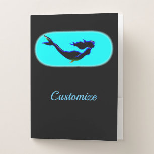 Underwater swimming mermaid pocket folder
