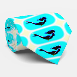 underwater swimming mermaids blue tie