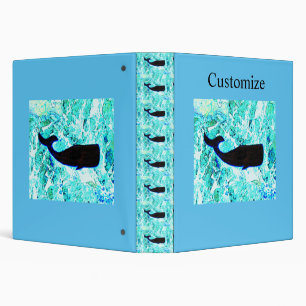underwater swimming  whale Thunder_Cove 3 Ring Binder