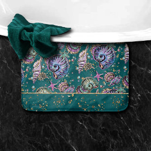 coral and teal bathroom accessories #greyandtealbathroomaccessories   Mermaid bathroom decor, Teal bathroom accessories, Aqua bathroom decor
