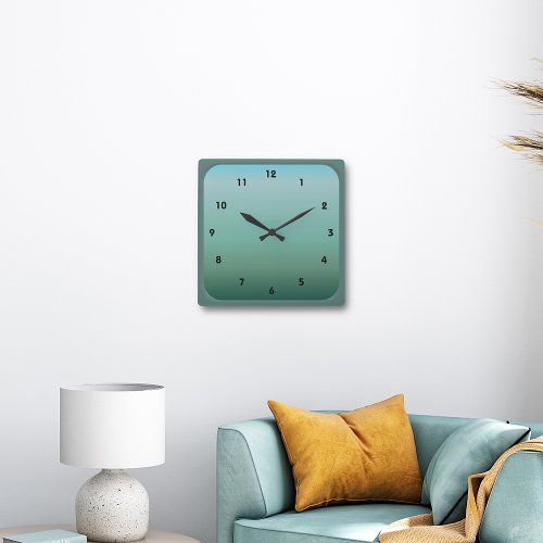 Underwater Teal Square Wall Clock