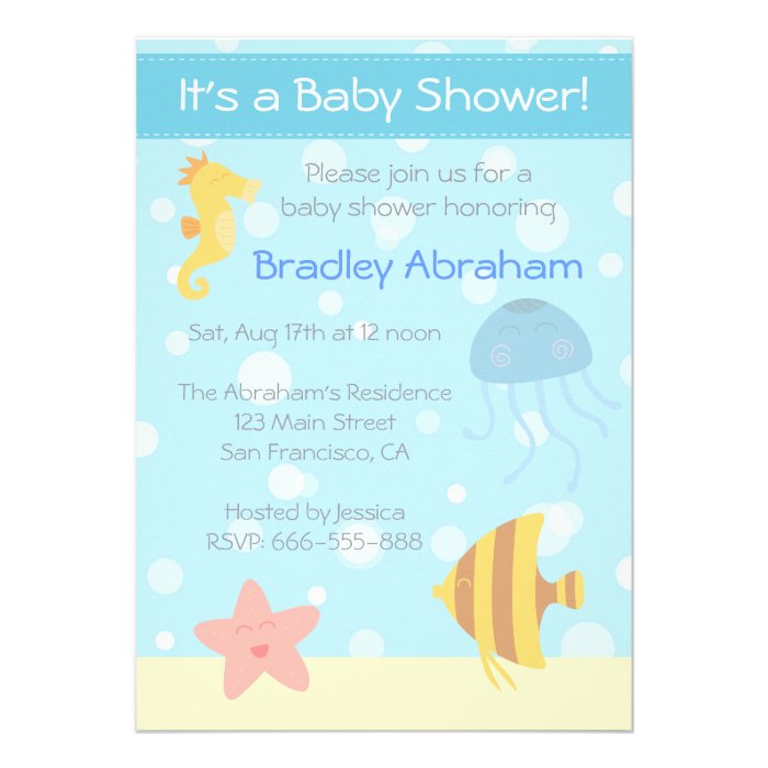 Underwater theme Baby Shower Invite