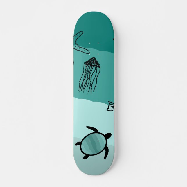 Underwater theme pattern skateboard (Front)