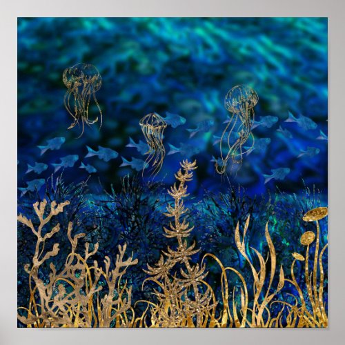 Underwater Treasure landscape Poster