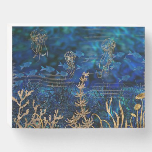 Underwater Treasure landscape Wooden Box Sign