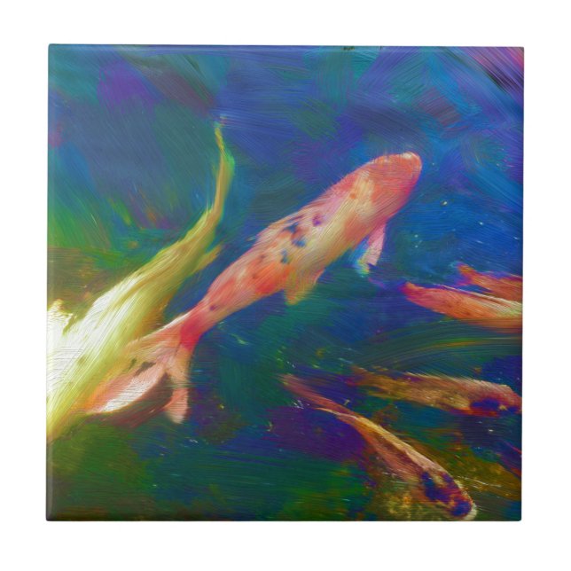 Underwater Tropical Fish Art Ceramic Tile (Front)