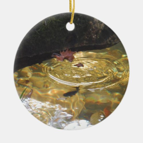 Underwater Trout feeding in Smoky Mountain creek Ceramic Ornament