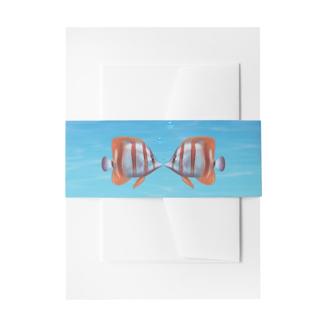 Underwater Two Less Fish in the Sea Invitation Belly Band (Front Example)