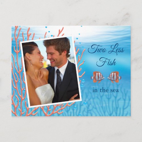 Underwater Two Less Fish in the Sea Save the Date Postcard