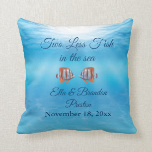 Underwater Two Less Fish in the Sea Throw Pillow