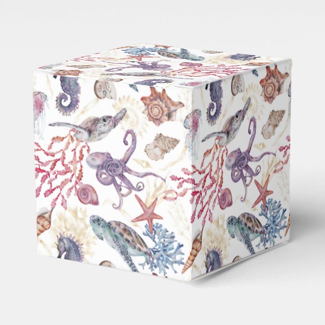 Underwater Watercolor Composition Series Design 1 Favor Boxes (Front Side)