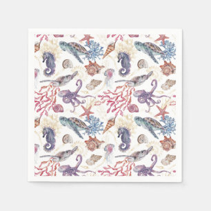 Underwater Watercolor Composition Series Design 1 Napkins