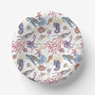 Underwater Watercolor Composition Series Design 1 Paper Bowls