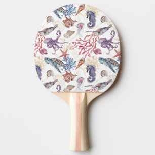 Underwater Watercolor Composition Series Design 1  Ping Pong Paddle