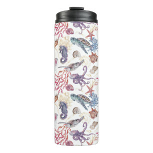 Underwater Watercolor Composition Series Design 1 Thermal Tumbler