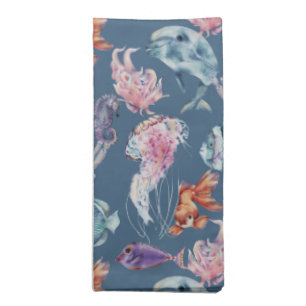 Underwater Watercolor Composition Series Design 2 Cloth Napkin