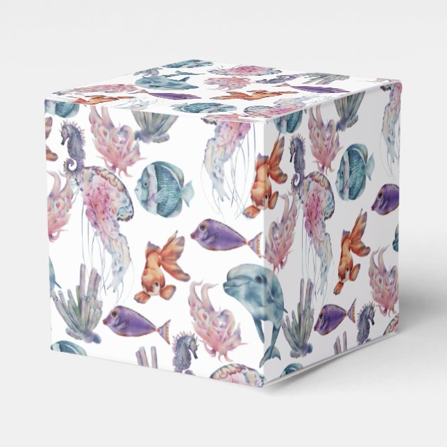Underwater Watercolor Composition Series Design 2  Favor Boxes (Front Side)