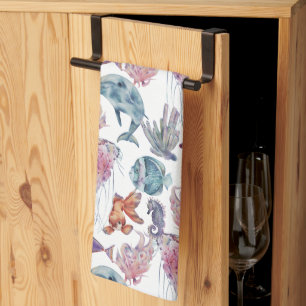 Underwater Watercolor Composition Series Design 2 Kitchen Towel