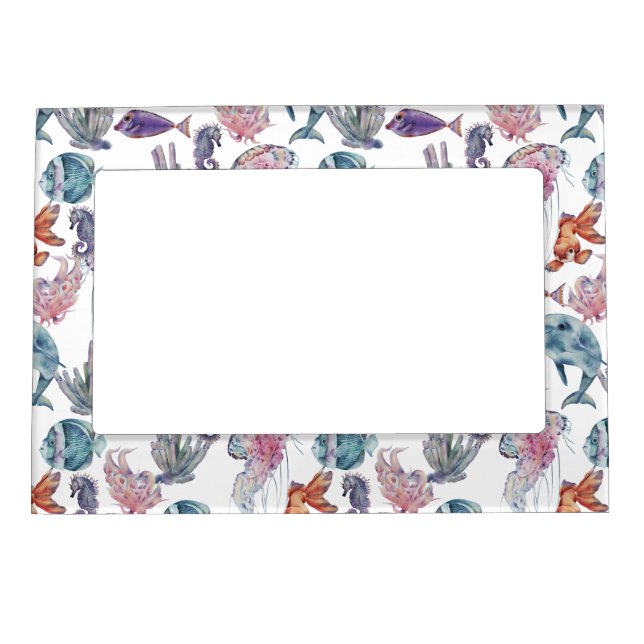 Underwater Watercolor Composition Series Design 2 Magnetic Frame (Front)