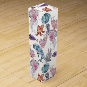 Underwater Watercolor Composition Series Design 2 Wine Box