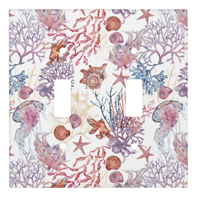 Underwater Watercolor Composition Series Design 3 Light Switch Cover (Front)