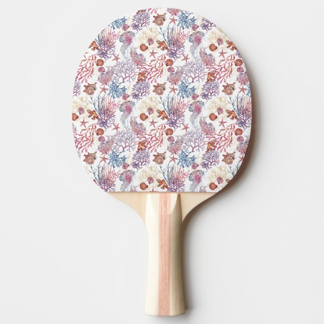 Underwater Watercolor Composition Series Design 3 Ping Pong Paddle (Front)