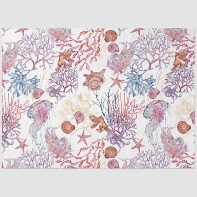 Underwater Watercolor Composition Series Design 3 Tissue Paper (Front)