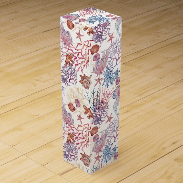 Underwater Watercolor Composition Series Design 3  Wine Box (Front)