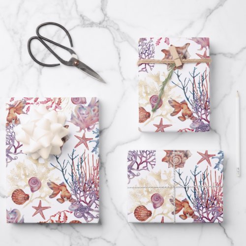 Underwater Watercolor Composition Series Design 3 Wrapping Paper Sheets