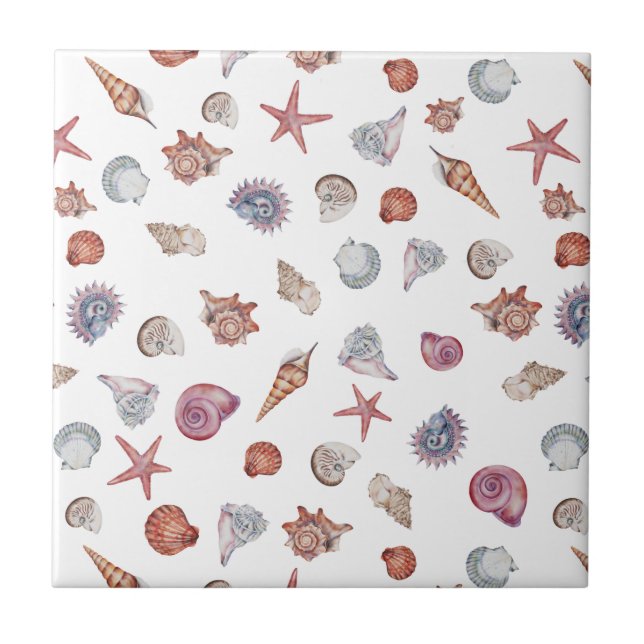 Underwater Watercolor Composition Series Design 4 Ceramic Tile (Front)